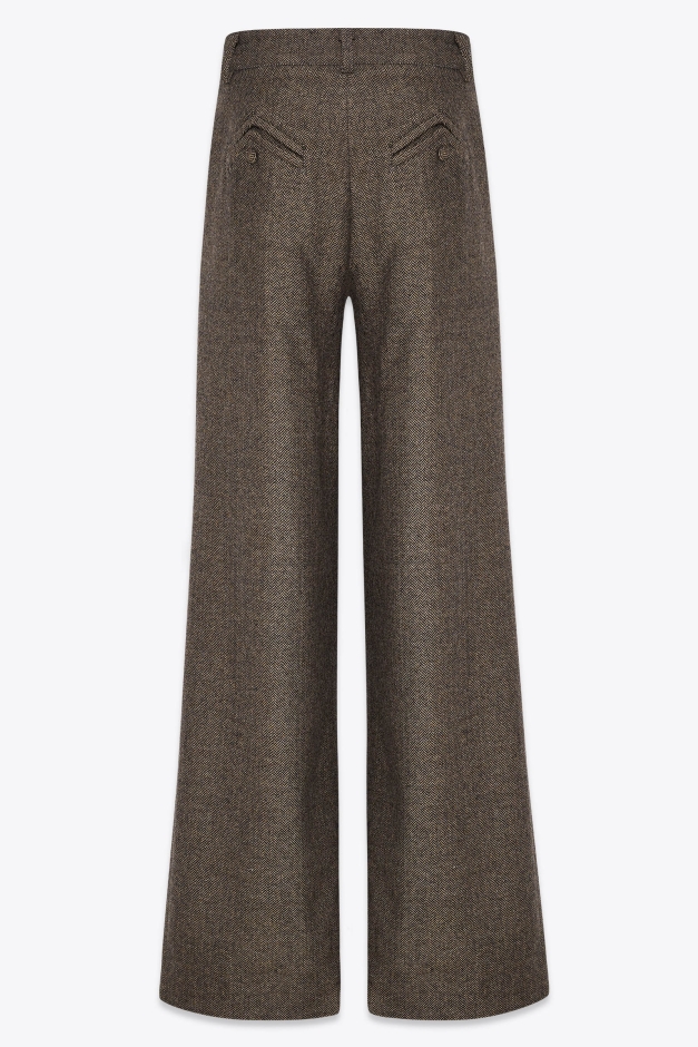 OVERSIZED PANTS IN HERRINGBONE WOOL WITH TWO MAJESTAET SIGNATURE POCKETS
