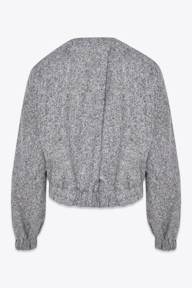 CROPPED BOMBER JACKET IN WOOL
