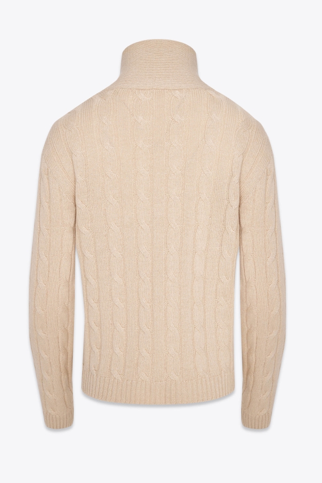CABLE-KNIT TURTLENECK SWEATER IN CASHMERE