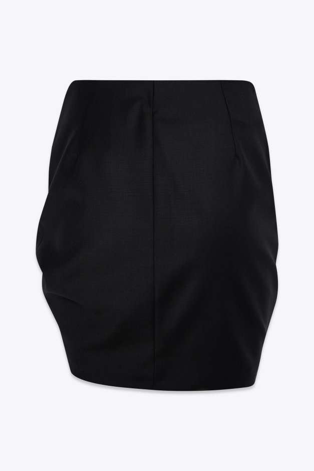 ASSYMETRICAL MINI SKIRT IN EXTRA FINE WOOL