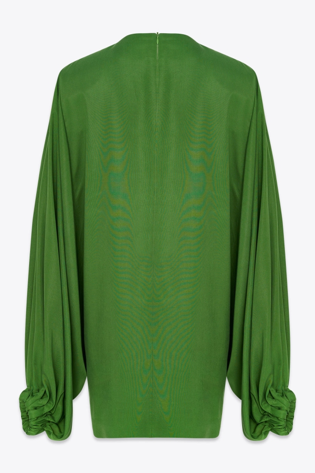 OVERSIZED BLOUSE WITH OPEN FRONT IN FOREST GREEN