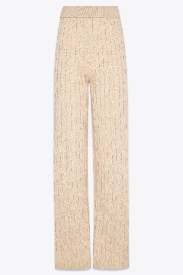 CABLE-KNIT SWEATER PANTS IN CASHMERE