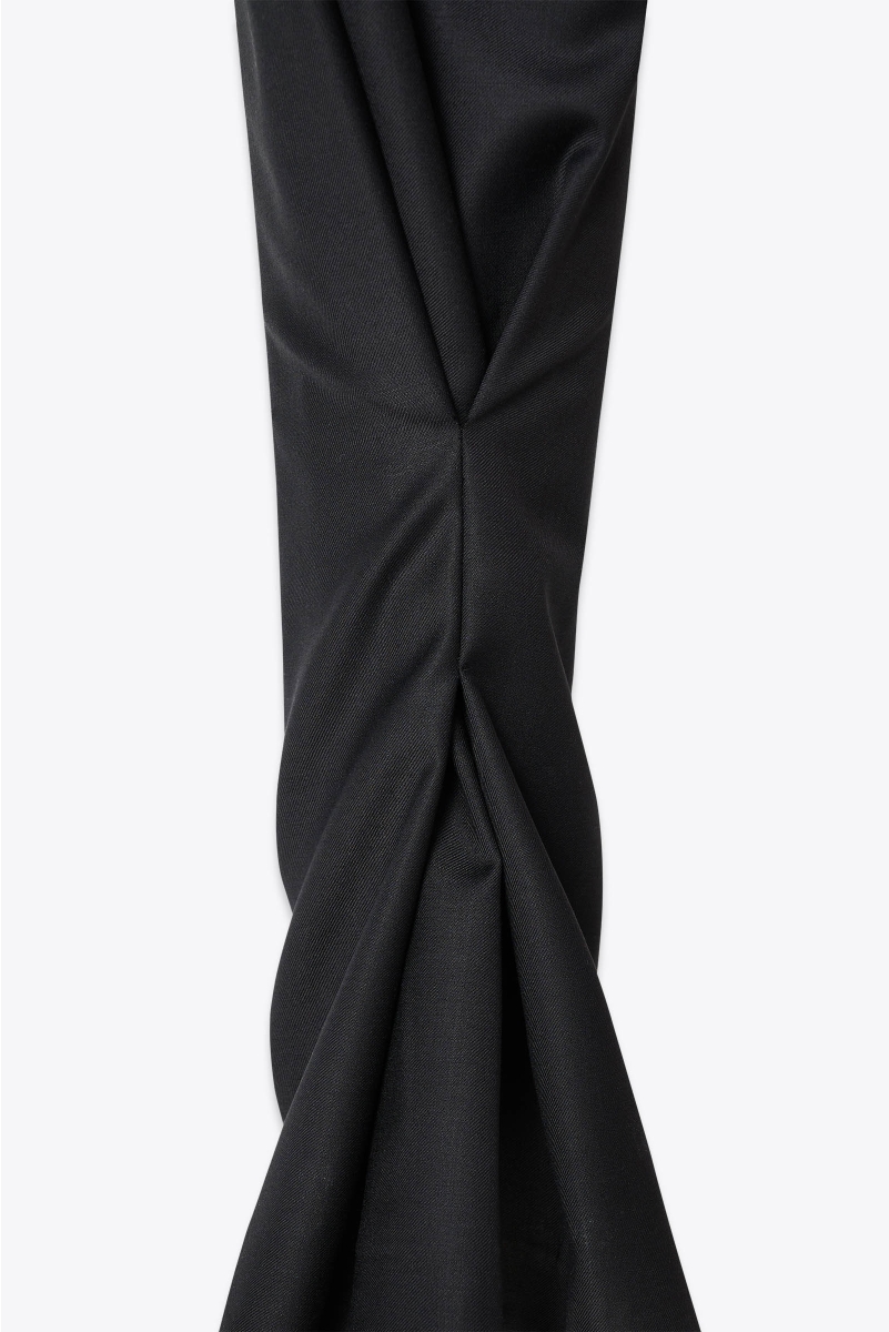 PINTUCK DETAIL FLARED PANTS IN EXTRA FINE WOOL
