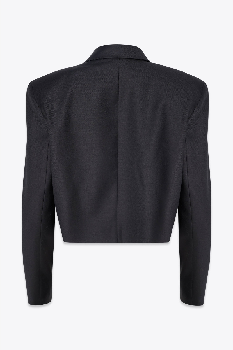 CROPPED SINGLE BREASTED JACKET IN EXTRA FINE WOOL