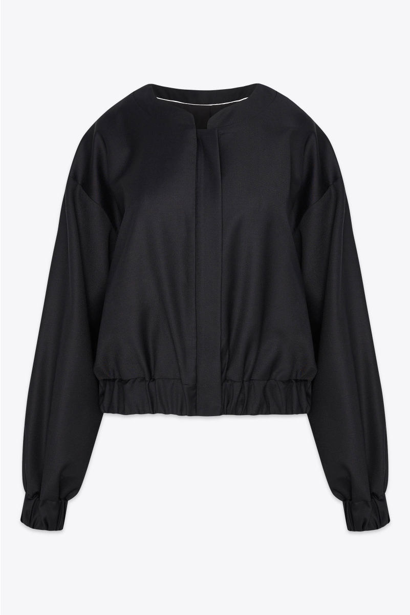 CROPPED BOMBER JACKET EXTRA FINE WOOL