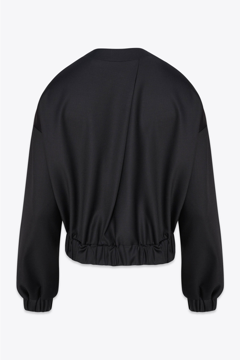 CROPPED BOMBER JACKET EXTRA FINE WOOL