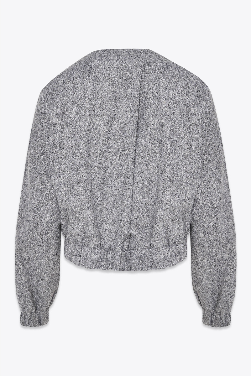 CROPPED BOMBER JACKET IN WOOL