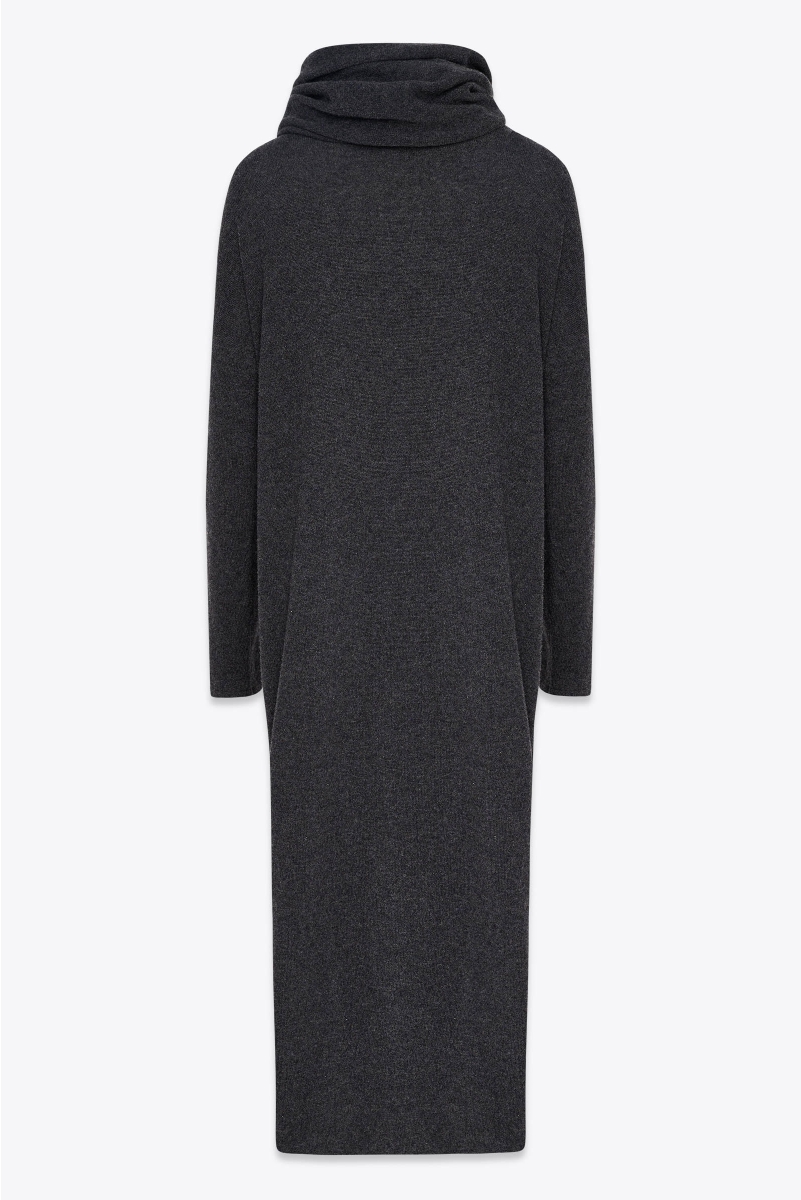 TURTLENECK SWEATER DRESS IN CASHMERE ΙΝ GRAPHITE