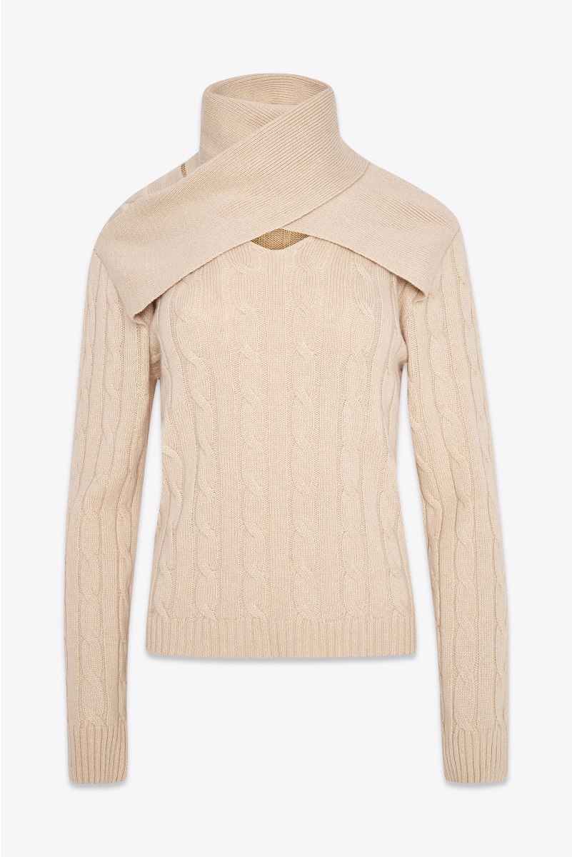 CABLE-KNIT TURTLENECK SWEATER IN CASHMERE