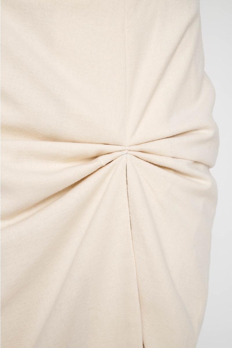 ASSYMETRICAL PENCIL SKIRT WITH PINTUCK FRONT DETAIL