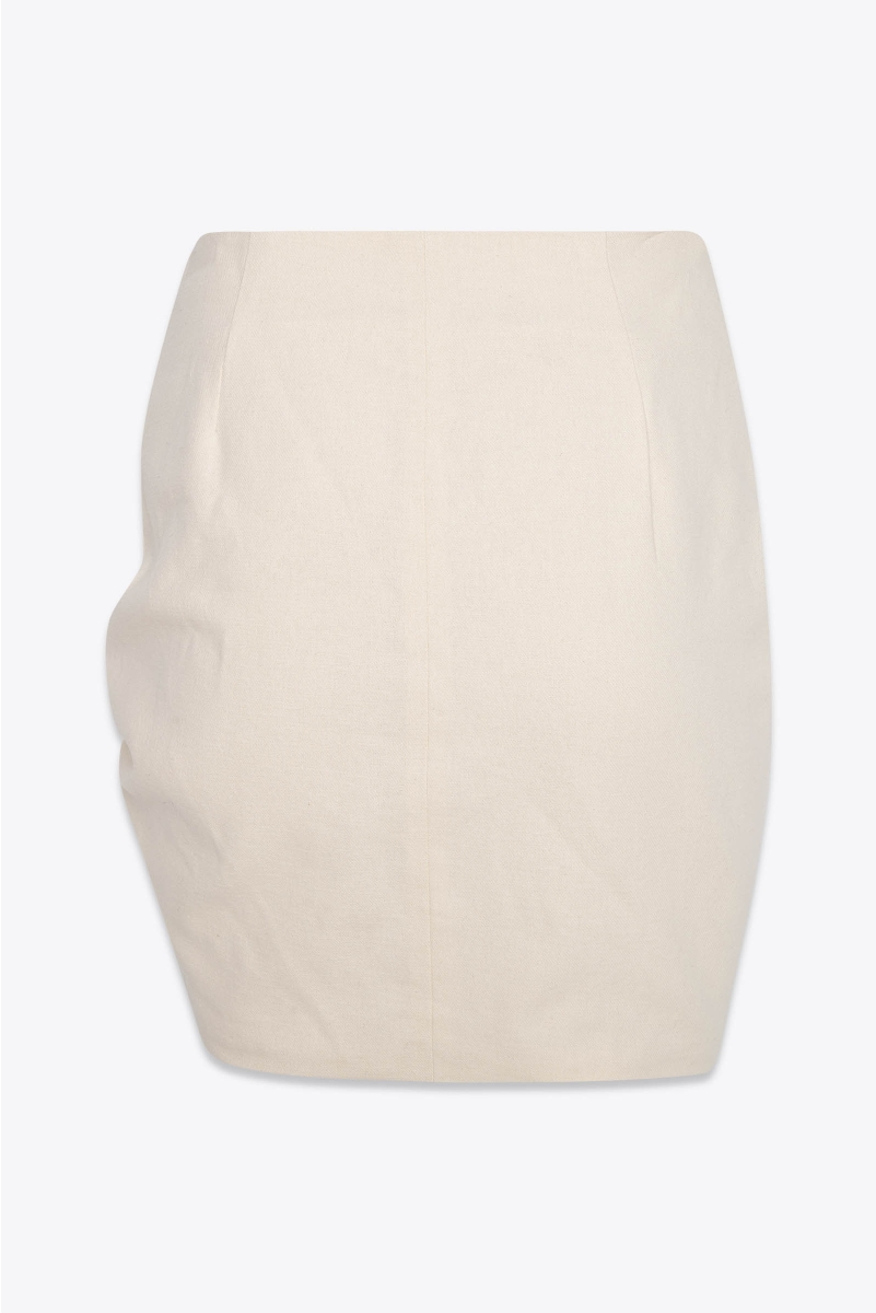 ASSYMETRICAL MINI SKIRT WITH PINTUCK FRONT DETAIL