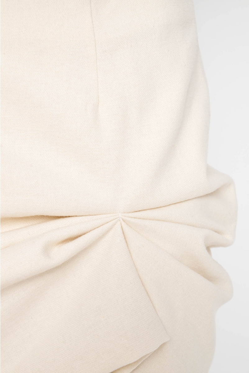 ASSYMETRICAL MINI SKIRT WITH PINTUCK FRONT DETAIL