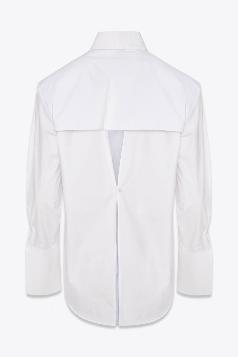 OPEN BACK COTTON SHIRT WHITE