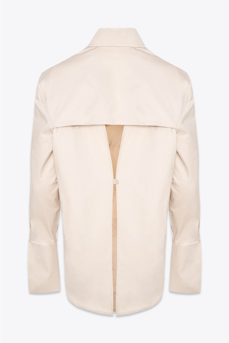 OPEN BACK COTTON SHIRT BEIGE