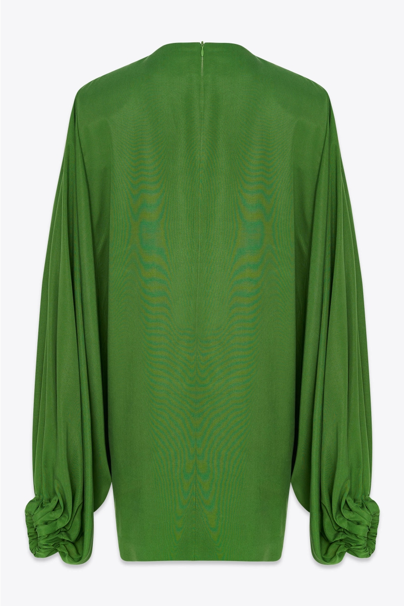 OVERSIZED BLOUSE WITH OPEN FRONT IN FOREST GREEN
