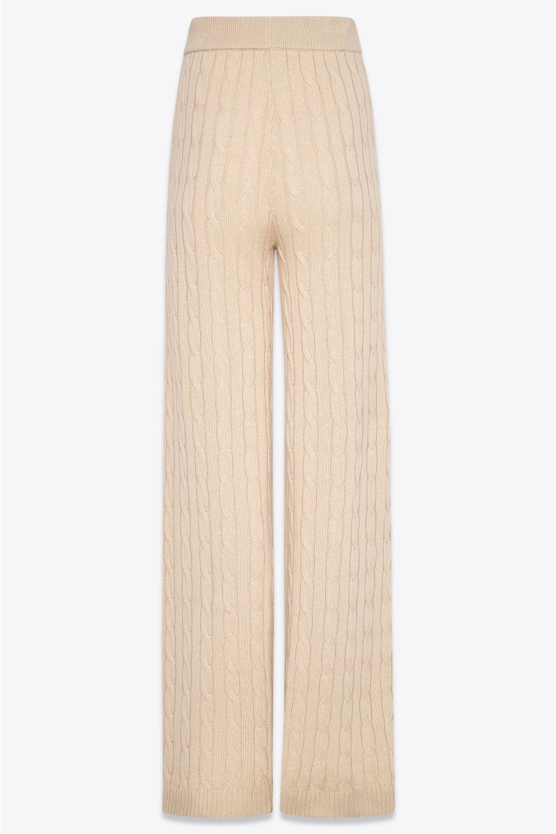 CABLE-KNIT SWEATER PANTS IN CASHMERE