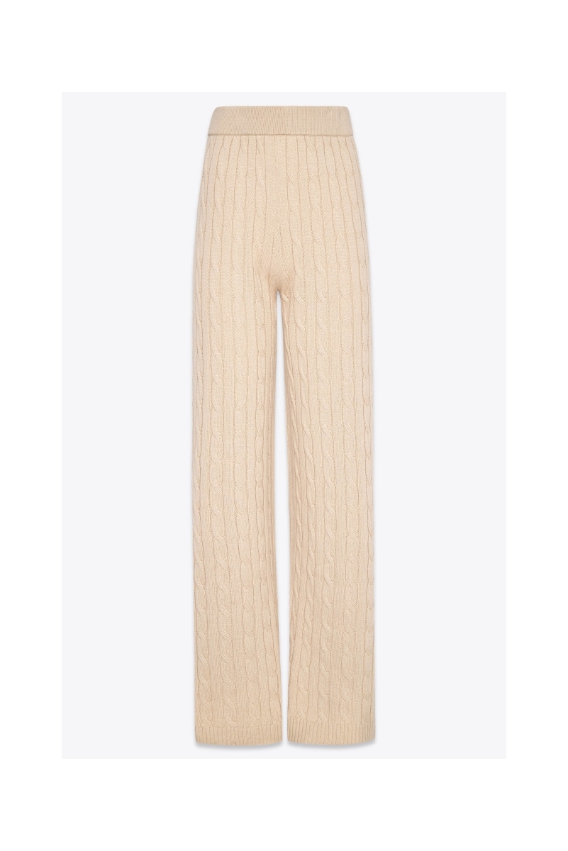 CABLE KNIT PANTS IN CASHMERE
