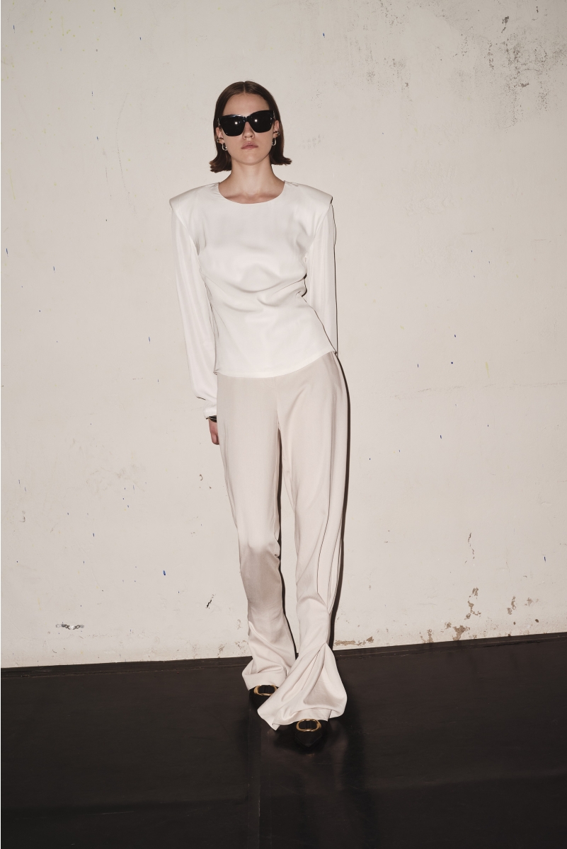 PINTUCK DETAIL FLARED PANTS