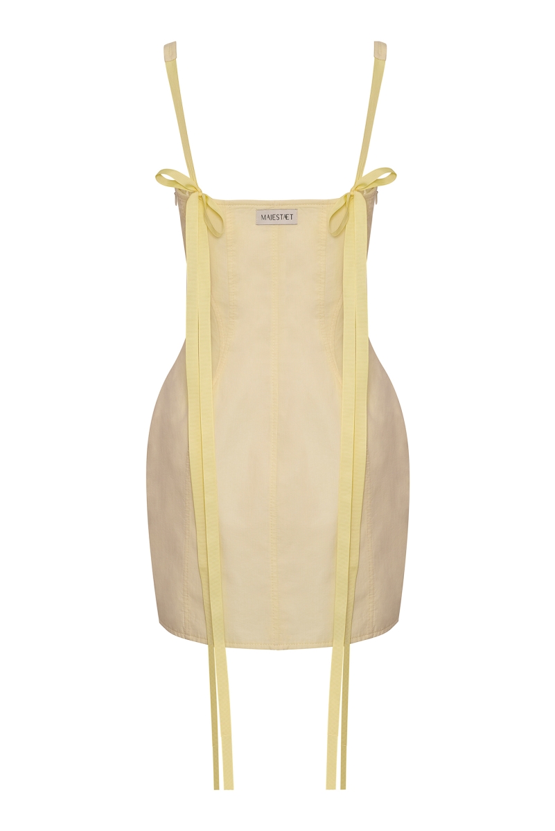 CORSET DRESS WITH PINTUCK DETAIL