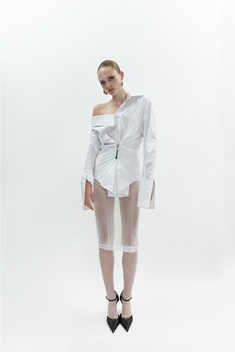 ASYMMETRICAL SHIRT WITH ZIP