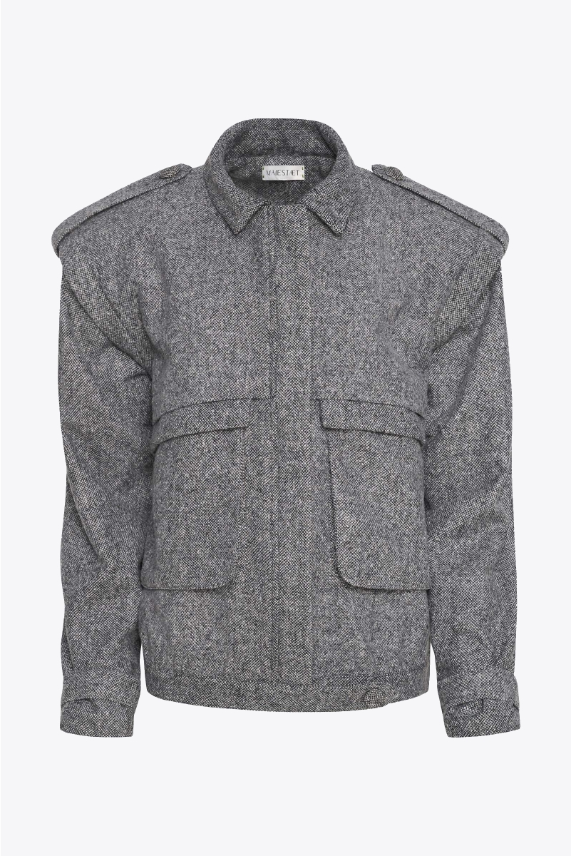 OVERSIZED BOMBER JACKET IN WOOL
