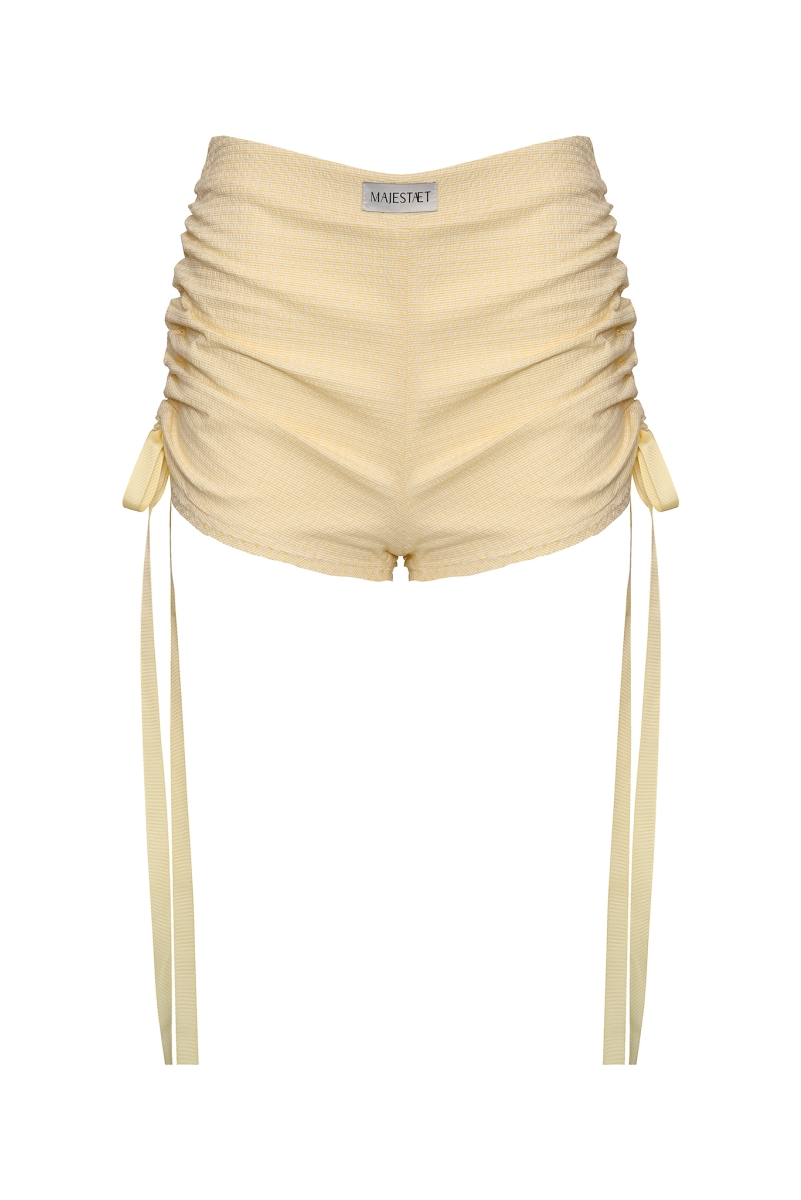 CELESTIAL YELLOW SHORTS WITH GATHERED DETAIL