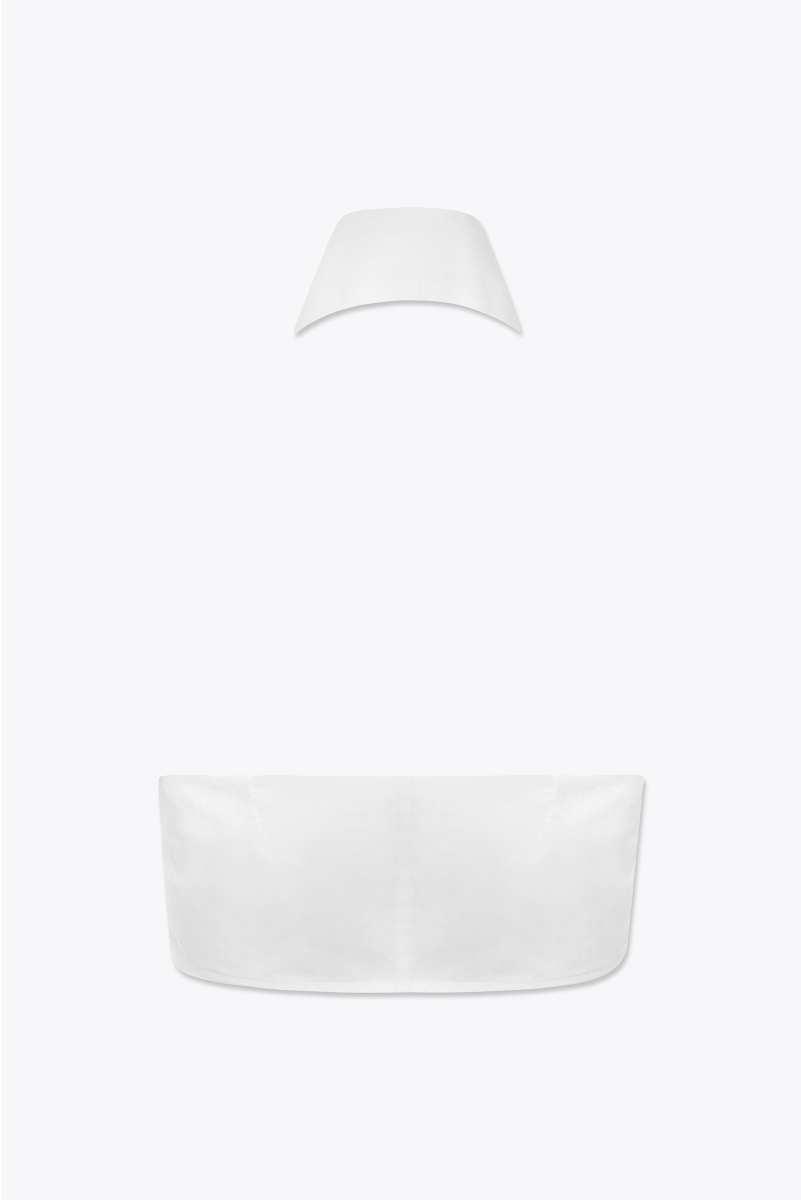STRAPLESS COTTON POPLIN SHIRT