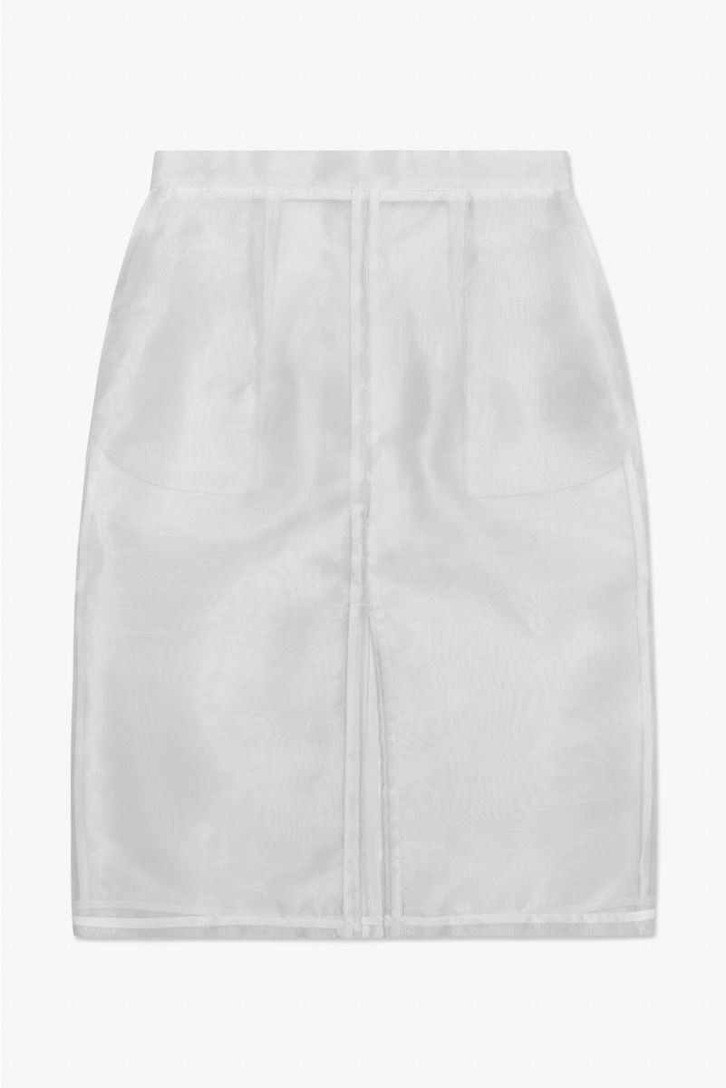 SHEER PENCIL SKIRT IN SILK