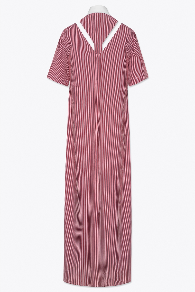 LONG DRESS IN STRIPED COTTON POPPLIN