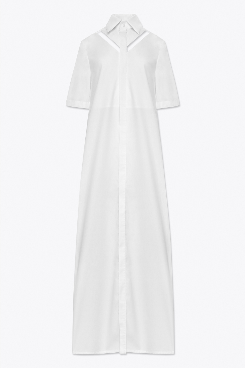 LONG DRESS IN COTTON POPPLIN