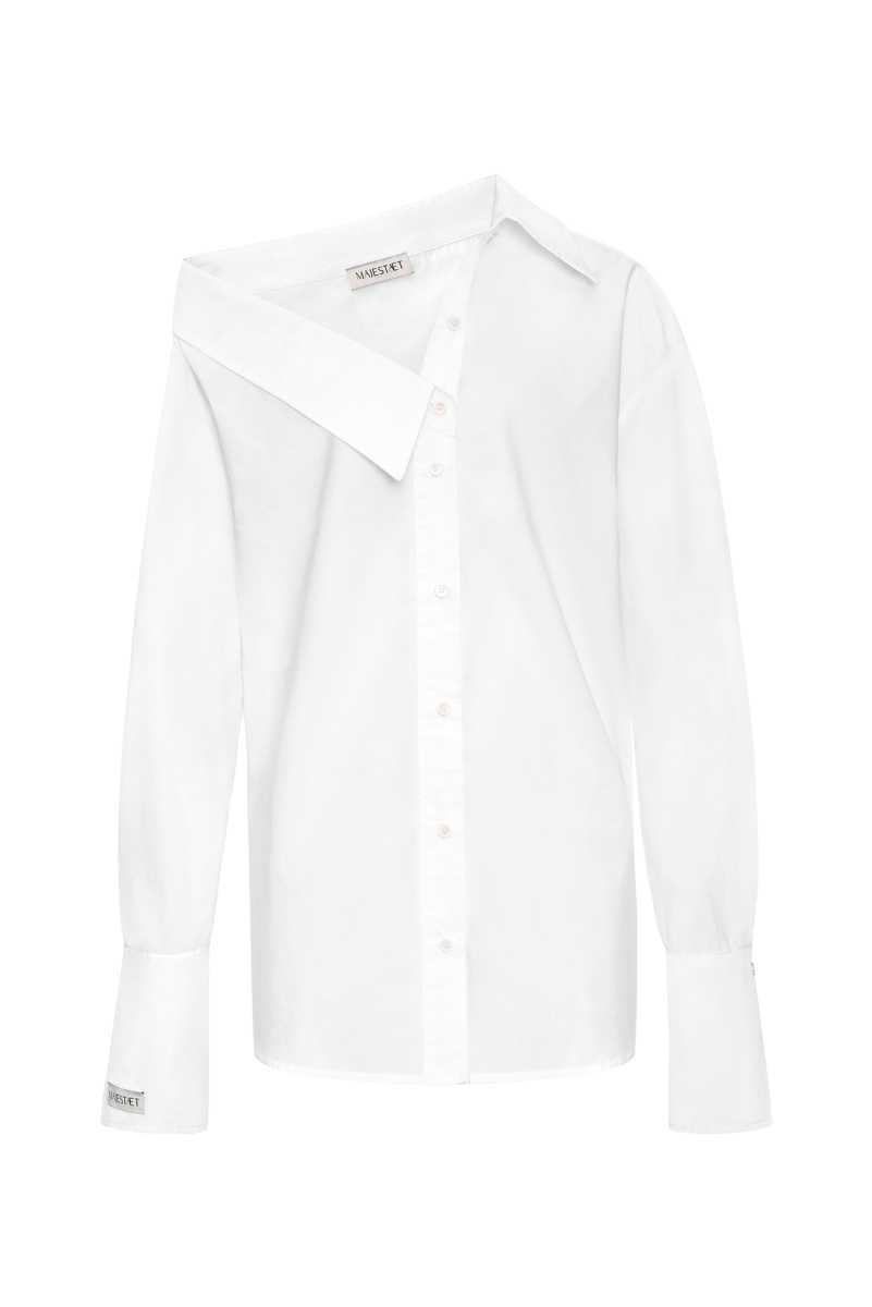 WHITE ASYMMETRICAL SHIRT