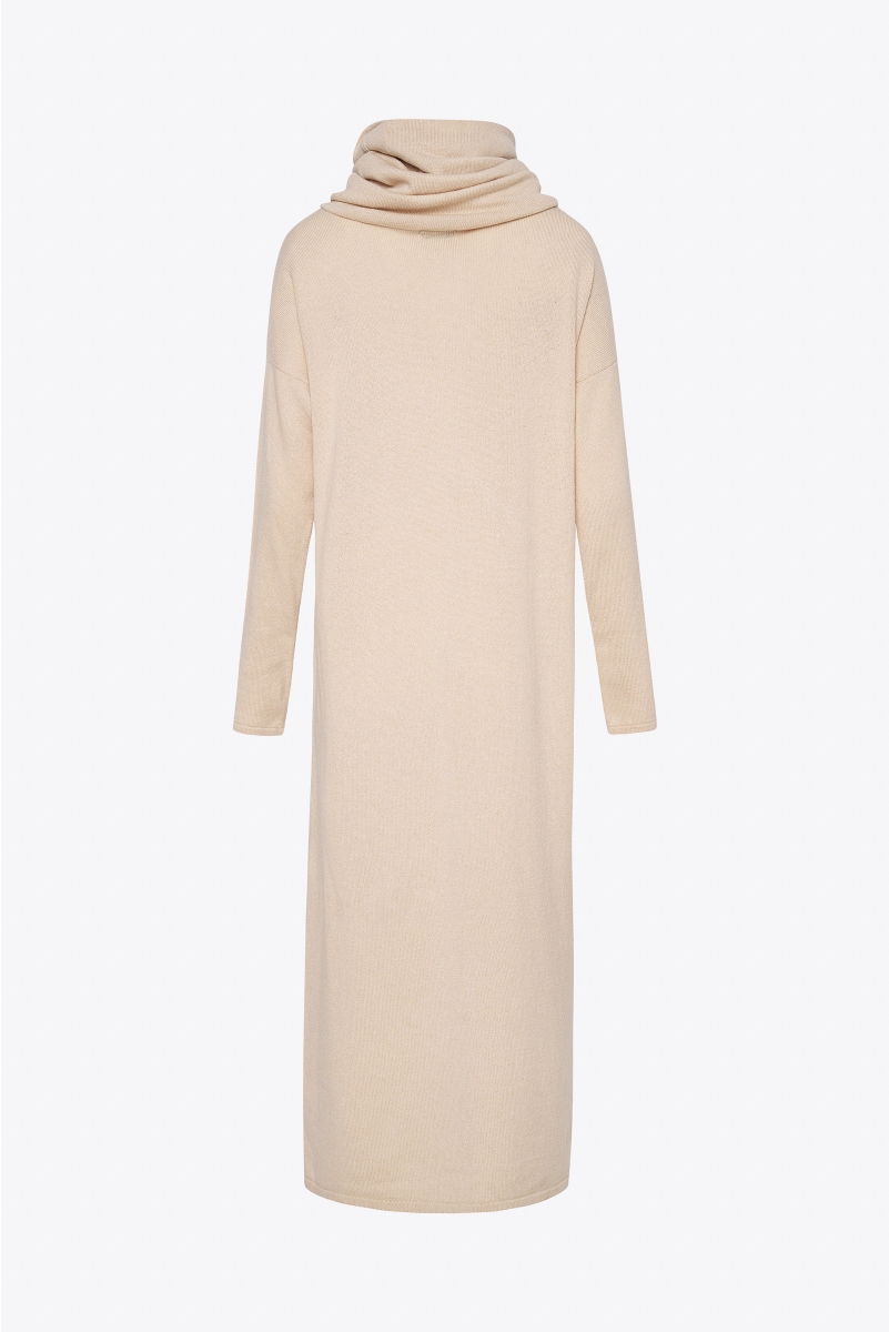 TURTLENECK SWEATER DRESS IN CASHMERE IN BEIGE