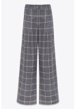 OVERSIZED PANTS IN CHECKED WOOL WITH TWO MAJESTAET SIGNATURE POCKETS
