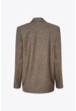 DOUBLE BREASTED JACKET IN HERRINGBONE WOOL WITH TWO MAJESTAET SIGNATURE POCKETS