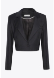CROPPED SINGLE BREASTED JACKET IN EXTRA FINE WOOL