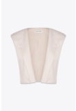 HOODED OPEN VEST BEIGE