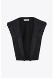 HOODED OPEN VEST IN EXTRA FINE WOOL