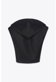 HOODED OPEN VEST IN EXTRA FINE WOOL