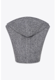 HOODED OPEN VEST IN WOOL