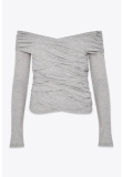 DRAPED BODYCON TOP IN BAMBOO GREY