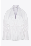 COTTON SHIRT WITH GATHERED WAIST