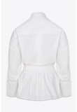 COTTON SHIRT WITH GATHERED WAIST