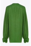 OVERSIZED BLOUSE WITH OPEN FRONT IN FOREST GREEN