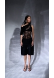 BLACK ASYMMETRICAL LACED TOP