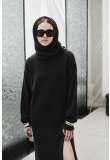 TURTLENECK SWEATER DRESS IN CASHMERE ΙΝ GRAPHITE