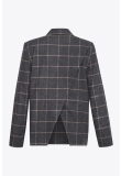 DOUBLE BREASTED JACKET IN CHECKED WOOL WITH OPEN BACK