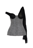 GREY WOOL CORSET TOP