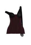 CHERRY LACQUER CORSET TOP