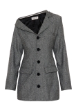 GREY ASYMMETRICAL HOURGLASS BLAZER DRESS