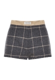 CHECKED WOOL SHORTS